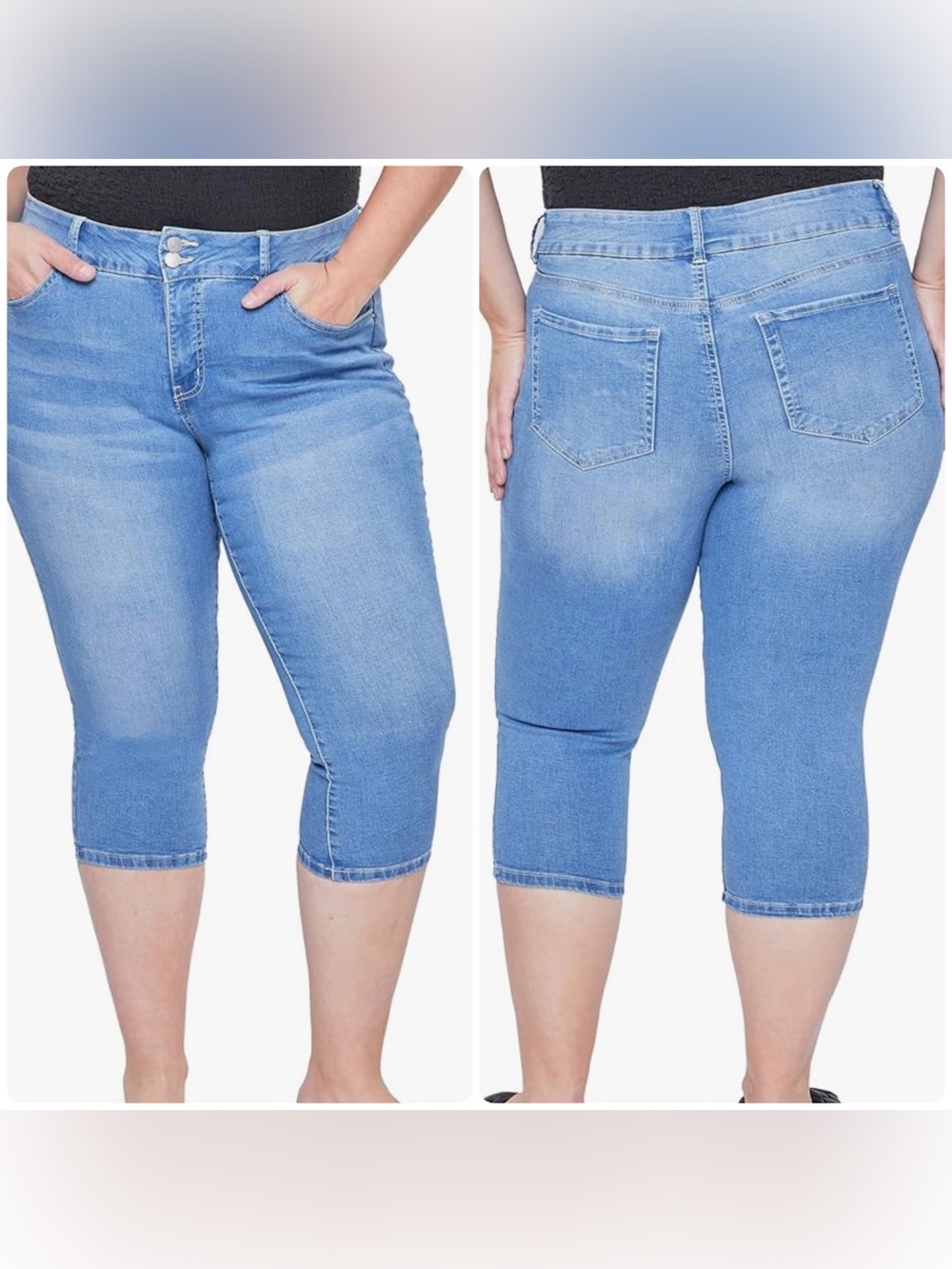 Royalty For Me Women´s Plus High-Rise 2 Button Cropped Jeans Size 16W